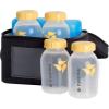 imageMedela Breast Milk Storage Cooler Bag with Contoured Ice Pack 4 Bottles and Lids Convenient Breastmilk TransportOnthego Cooler Set