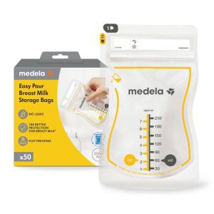 imageMedela Easy Pour Breastmilk Storage Bags 100 Count 7oz210ml Disposable Leakproof Fast Freeze Breast Milk Protection Recyclable ampamp BPA FreeEasy Pour Bags