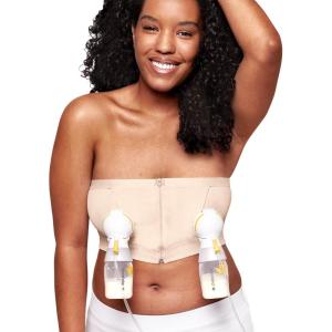 imageMedela Hands Free Pumping Bustier  Easy Expressing Pumping Bra with Adaptive StretchChai