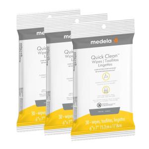 imageMedela Quick Clean Breast Pump and Accessory Sanitizer Spray Safe No Rinse Breastpump Sterilizer Eliminates 999 of Common Bacteria and Germs 8 Fluid Ounces Clear30 Count Pack of 3
