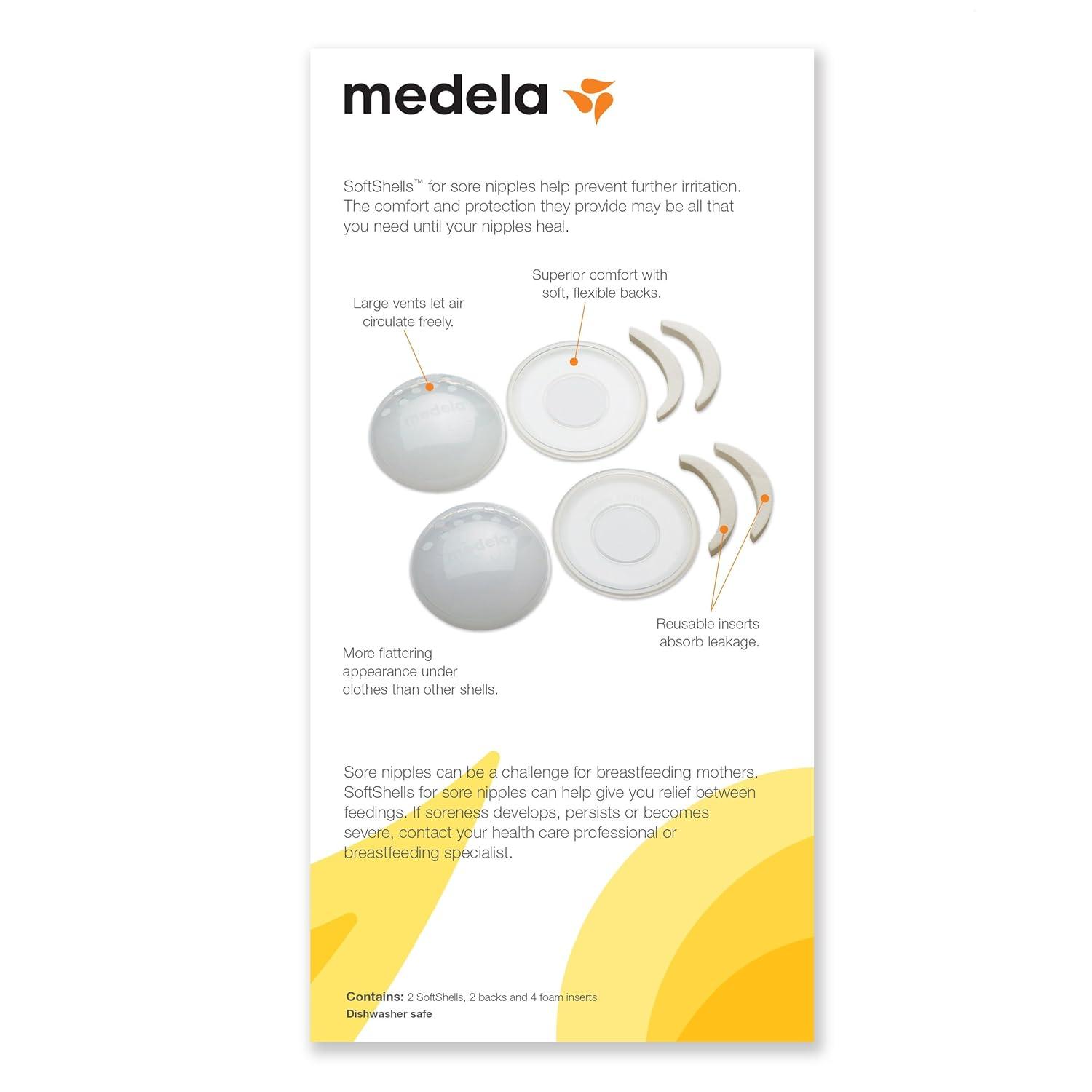 imageMedela SoftShells Breast Shells for Sore Nipples for Pumping or Breastfeeding Discreet Breast Shells Flexible and Easy to Wear Made Without BPANipple