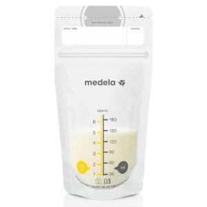 imageMedela Breast Milk Storage Bags 100 Count Ready to Use Breastmilk Bags for Breastfeeding Self Standing Bag Space Saving Flat Profile Hygienically PreSealed White 6 Ounce100 Count