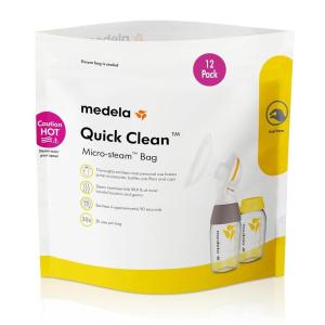 imageMedela Quick Clean MicroSteam Bags for Bottles and Breast Pump Parts  12 CT