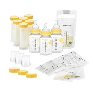 imageMedela Store and Feed Set  Breast Milk Storage Bottles Nipples Breast Milk Storage Bags  BPAFree34 Piece Set