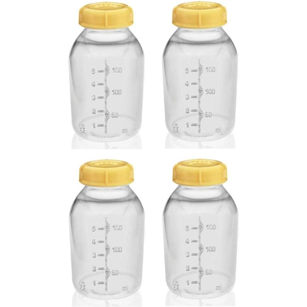 imageMedela Breast Milk Collection Storage Feeding Bottle wLid 5 Oz 150 Ml X4